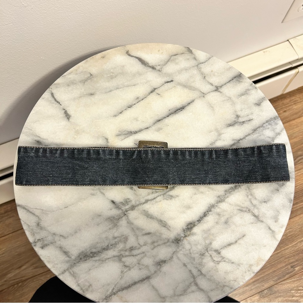 Y2K Denim Belt with Rectangular Buckle - Picture 4 of 6